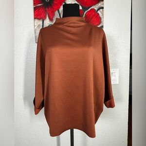 Anthropologie Rust Satin Top